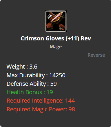 Crimson Gloves +11 (Reverse)