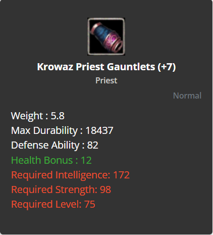 Krowaz Priest Gauntlets +7