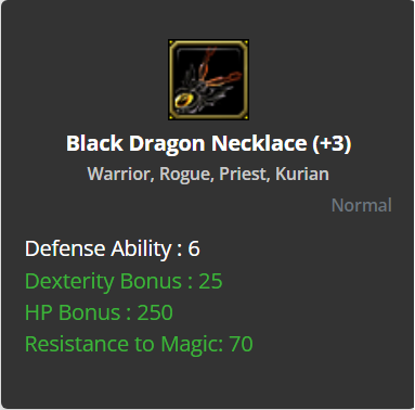 Black Dragon Necklace +3